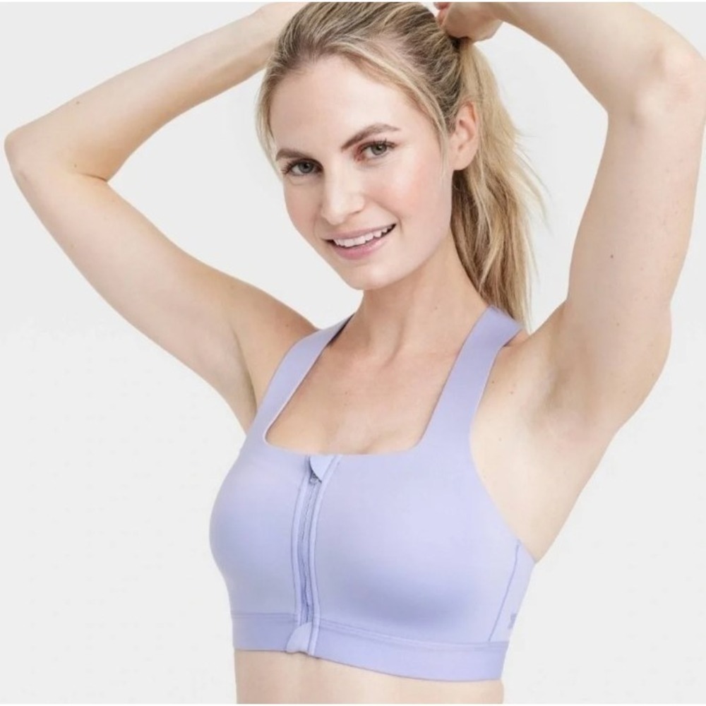 Women's Sculpt High Support Zip-Front Sports Bra All In Motion Lilac Purple 40C - Picture 3 of 3